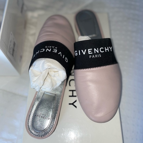 Givenchy Pink Bedford Logo Mules Size EU 38 - Picture 1 of 8